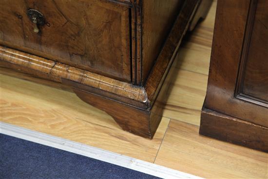 An 18th century walnut and featherbanded chest, W.3ft 3in.